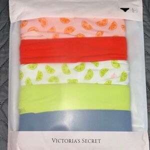 Victoria's Secret NIP Cheeky Panty 5 Pack - Coral, Lime & Blue